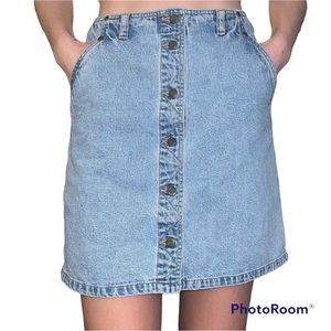 Liz Claiborne vintage light wash denim button down mini skirt